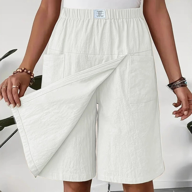Women's Casual Elastic Waist Wrap Skort
