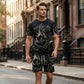 Men's Print T-Shirt & Shorts 2-Piece Set