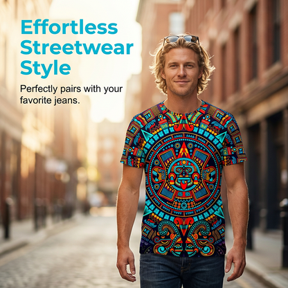 Vintage Tribal Art Short Sleeve Tee for Men