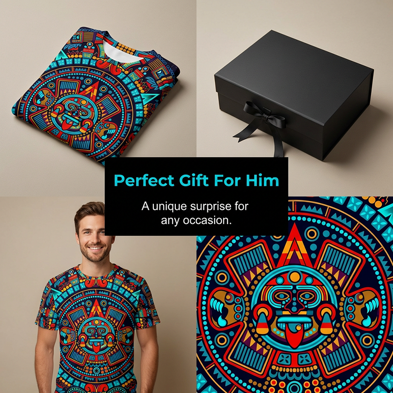 Vintage Tribal Art Short Sleeve Tee for Men