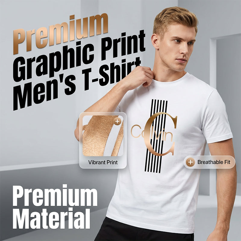 Men's Bold Letter Graphic Print T-Shirt