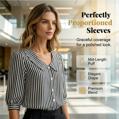 Summer Commuter Striped Button-Down Shirt