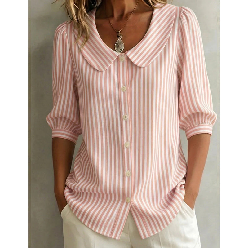 Summer Commuter Striped Button-Down Shirt