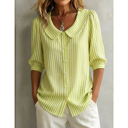 Summer Commuter Striped Button-Down Shirt