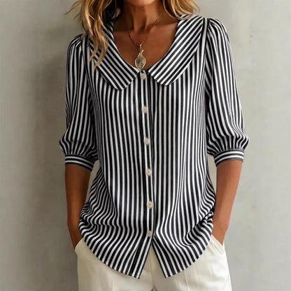 Summer Commuter Striped Button-Down Shirt