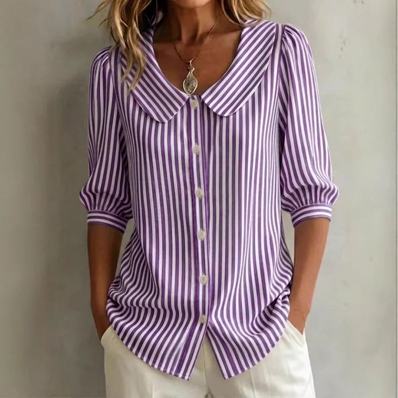 Summer Commuter Striped Button-Down Shirt