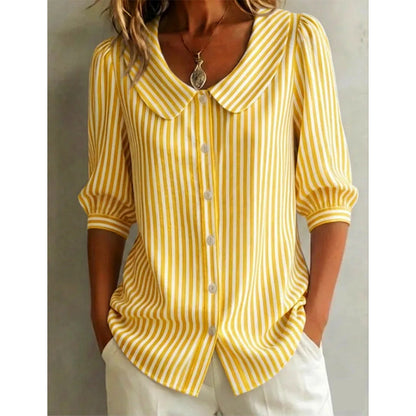 Summer Commuter Striped Button-Down Shirt