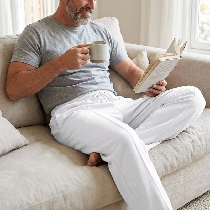 📢📢50% OFF !! ⏰Men's Elastic Waist Drawstring Straight Leg Pants