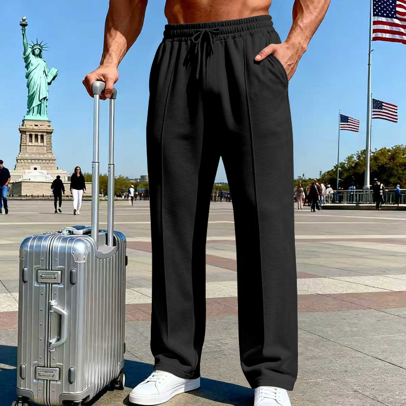 📢📢50% OFF !! ⏰Men's Elastic Waist Drawstring Straight Leg Pants