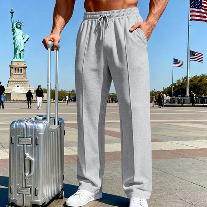 📢📢50% OFF !! ⏰Men's Elastic Waist Drawstring Straight Leg Pants