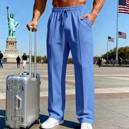 📢📢50% OFF !! ⏰Men's Elastic Waist Drawstring Straight Leg Pants