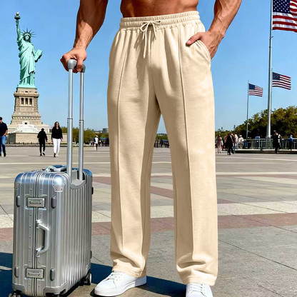 📢📢50% OFF !! ⏰Men's Elastic Waist Drawstring Straight Leg Pants