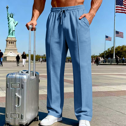 📢📢50% OFF !! ⏰Men's Elastic Waist Drawstring Straight Leg Pants