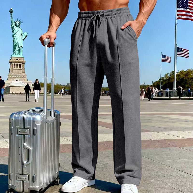 📢📢50% OFF !! ⏰Men's Elastic Waist Drawstring Straight Leg Pants