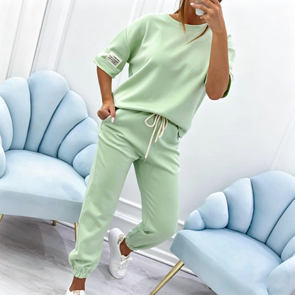 💥NEW HOT SALE💥Women's Casual Short Sleeve Top & Pants Set