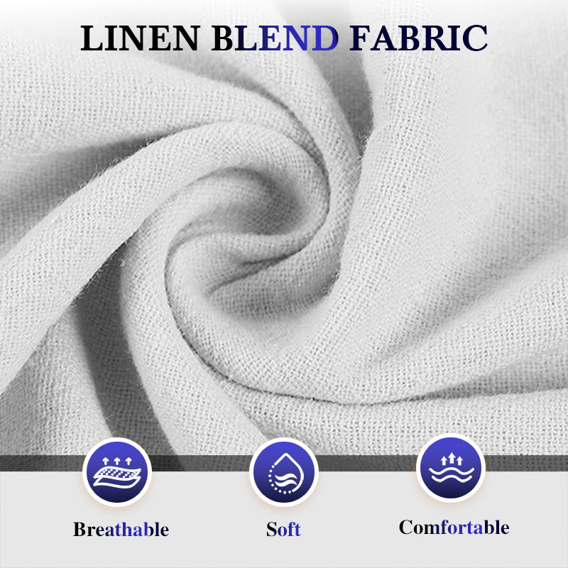🌿Men's Elastic Drawstring Solid Cotton Linen Shorts