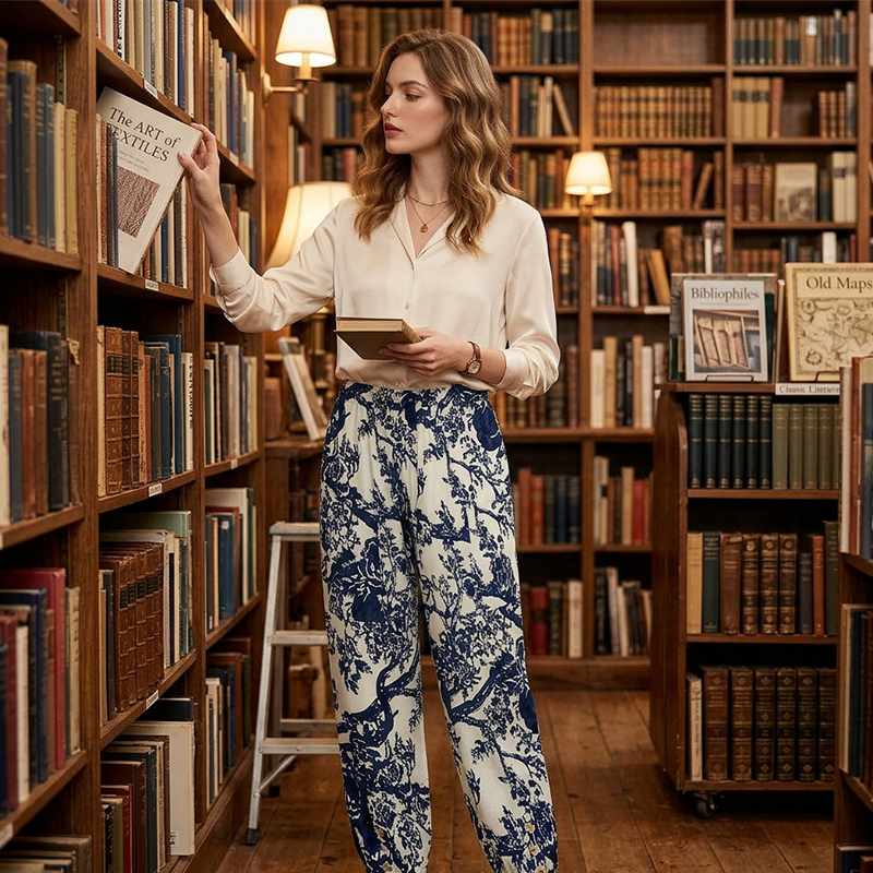 Vintage Floral High-Waist Jogger Pants