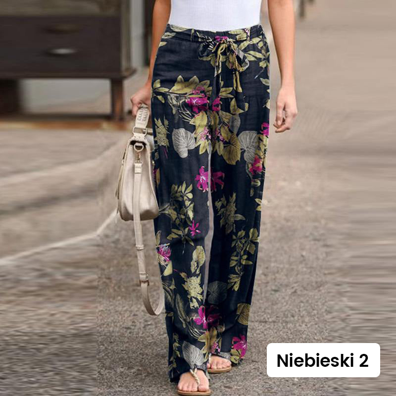 🔥2026 New Arrivals Special Offer-Women's cotton and linen pants with an elastic waistband and a print