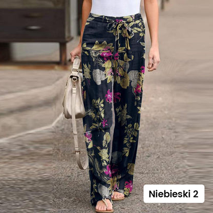 🔥2026 New Arrivals Special Offer-Women's cotton and linen pants with an elastic waistband and a print