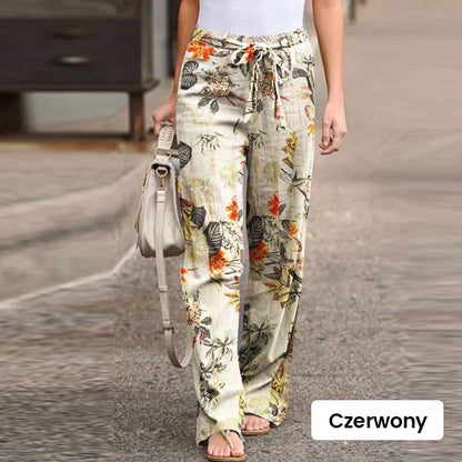 🔥2026 New Arrivals Special Offer-Women's cotton and linen pants with an elastic waistband and a print