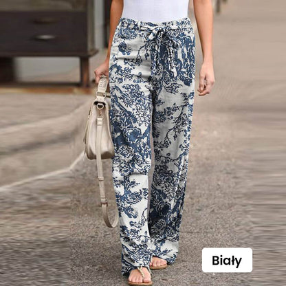 🔥2026 New Arrivals Special Offer-Women's cotton and linen pants with an elastic waistband and a print