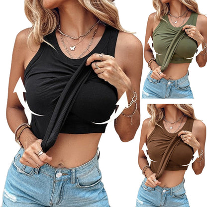 💥50％ OFF💥Women's Ribbed Tank Top with Shelf Bra|✅ Built-In Shelf Bra|🩱Stretch Breathable|🌿Versatile Layering|🧥 Flattering Slim Fit ✨