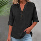 Women's Casual V-Neck Button Top