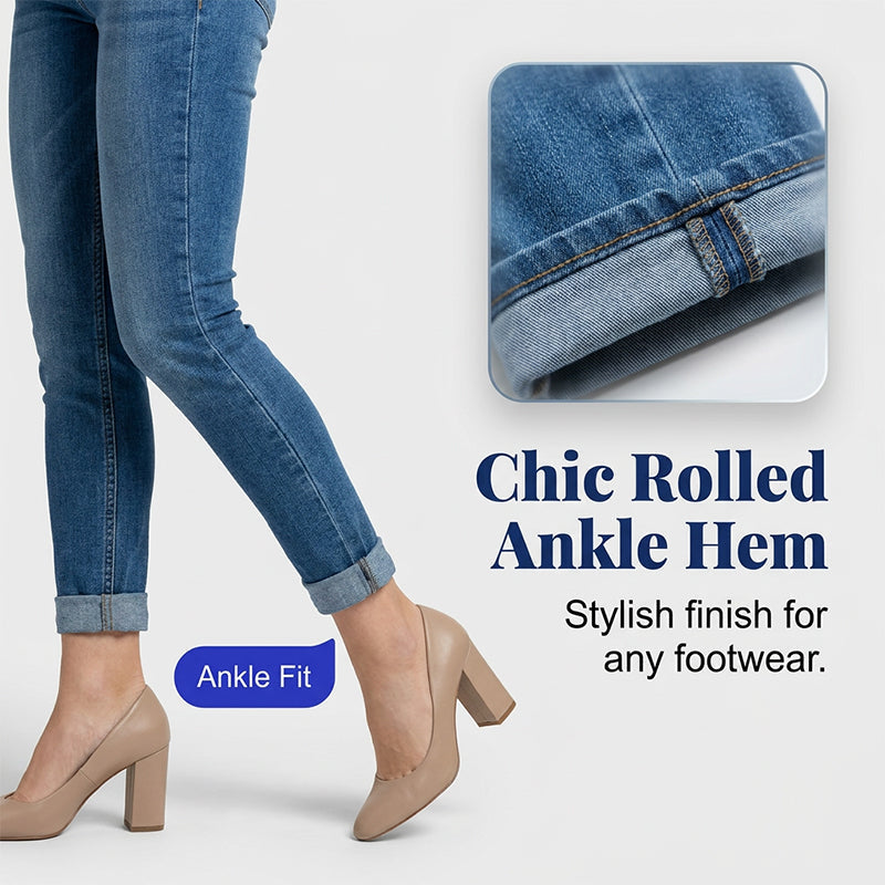 Women's High-Waisted Multi-Button Skinny Jeans