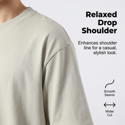 Men's Solid Color Drop-Shoulder T-Shirt