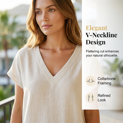 Women's Casual V-Neck Two-Piece Set