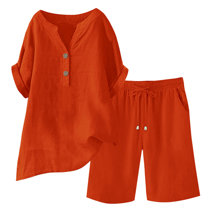 Women's Cotton Linen 2-Piece Outfit Set