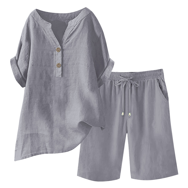 Women's Cotton Linen 2-Piece Outfit Set