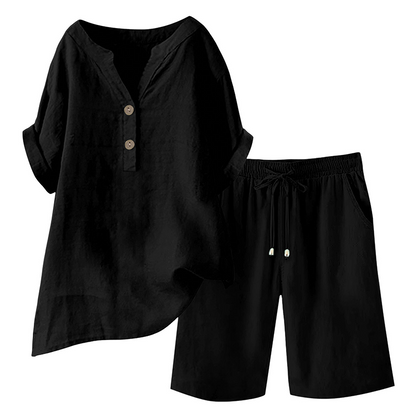 Women's Cotton Linen 2-Piece Outfit Set