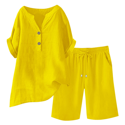 Women's Cotton Linen 2-Piece Outfit Set