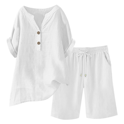 Women's Cotton Linen 2-Piece Outfit Set