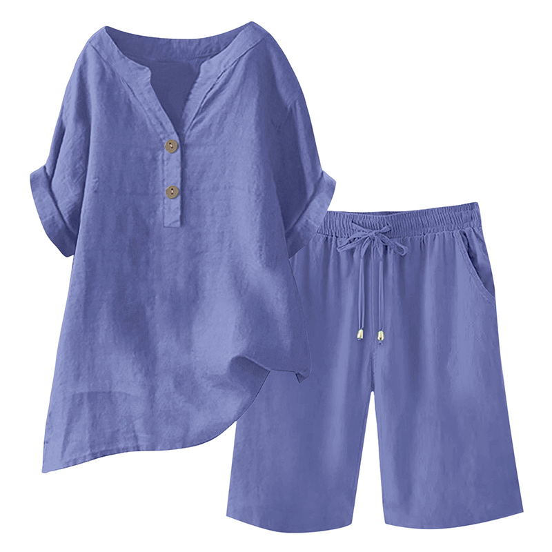 Women's Cotton Linen 2-Piece Outfit Set
