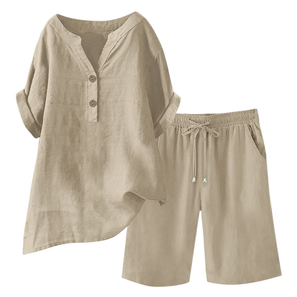Women's Cotton Linen 2-Piece Outfit Set