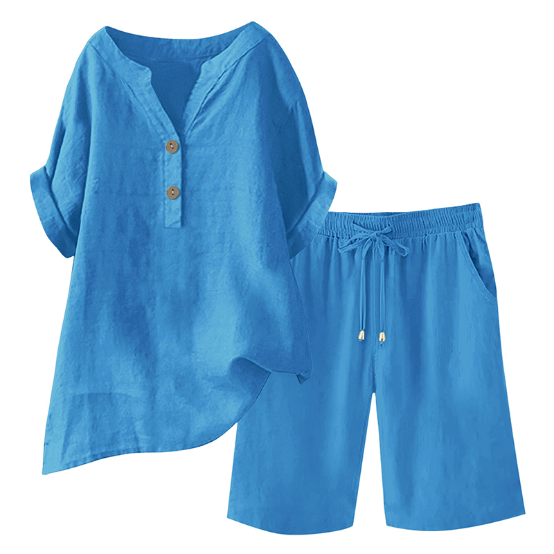 Women's Cotton Linen 2-Piece Outfit Set