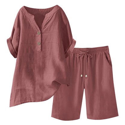 Women's Cotton Linen 2-Piece Outfit Set