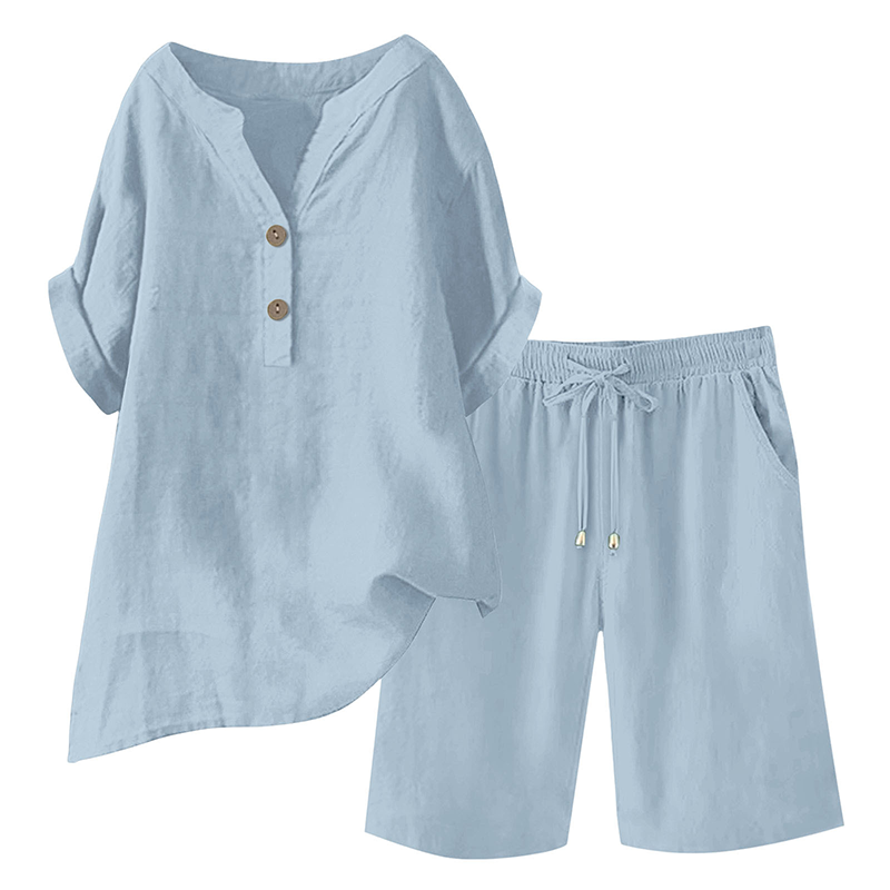 Women's Cotton Linen 2-Piece Outfit Set