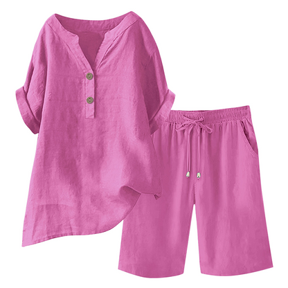 Women's Cotton Linen 2-Piece Outfit Set