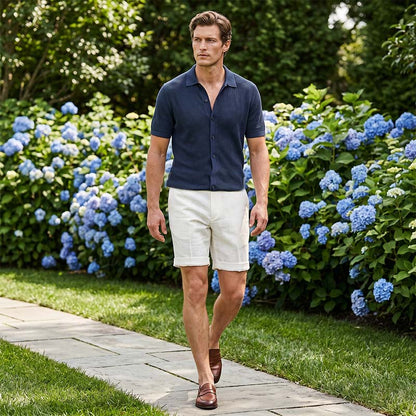Men's Casual Linen Shorts with Pockets