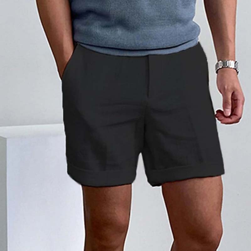 Men's Casual Linen Shorts with Pockets