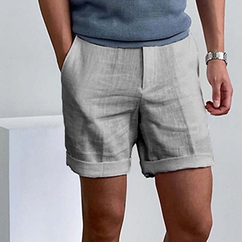 Men's Casual Linen Shorts with Pockets