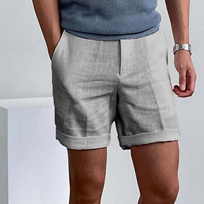 Men's Casual Linen Shorts with Pockets
