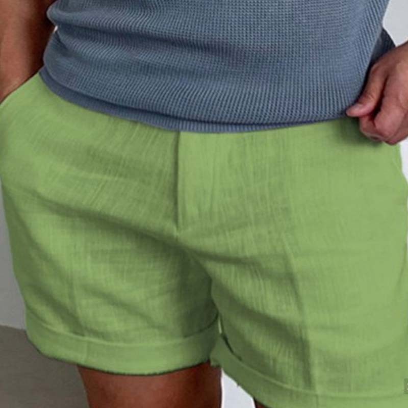 Men's Casual Linen Shorts with Pockets