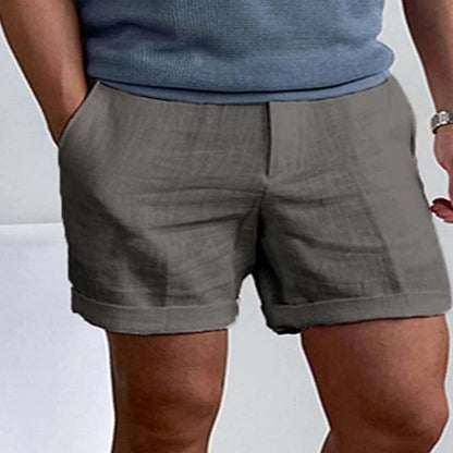 Men's Casual Linen Shorts with Pockets