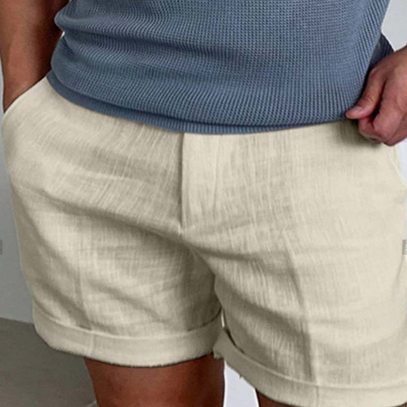 Men's Casual Linen Shorts with Pockets