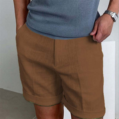 Men's Casual Linen Shorts with Pockets