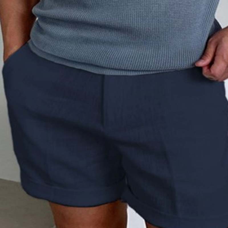 Men's Casual Linen Shorts with Pockets